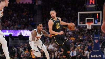 Andrew Wiggins - Denver Nuggets - Rudy Gobert - Luka Doncic - Nikola Jokic - Stephen Curry - Donovan Mitchell - NBA roundup: Warriors rout Nuggets in Stephen Curry’s return - channelnewsasia.com - San Francisco - Jordan - county Dallas -  Richmond - state Utah - county Curry