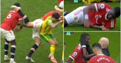 Cristiano Ronaldo - Paul Pogba - Harry Maguire - Alex Telles - Paul Pogba was fuming after being kicked in face by Harry Maguire in Man Utd 3-2 Norwich - givemesport.com - Manchester - Portugal -  Norwich