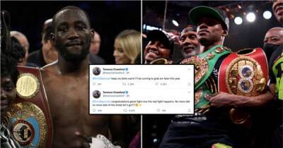 Terence Crawford posted two tweets immediately after Errol Spence Jr beat Yordenis Ugas
