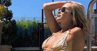 Simon Cowell - Amanda Holden - Davina Maccall - Amanda Holden told 'stop it' as she sends temperatures soaring in skimpy gold bikini - manchestereveningnews.co.uk - Britain - state California