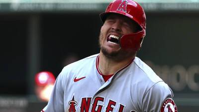 Angels' Mike Trout plunked in win over Texas, X-rays negative