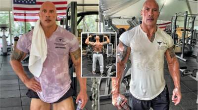 Dwayne 'The Rock' Johnson's back & leg muscles are getting even bigger
