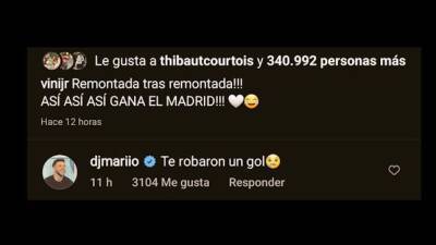 Vinicius ironiza con el youtuber DjMaRiio sobre su ‘mano’ en el gol anulado - Videos