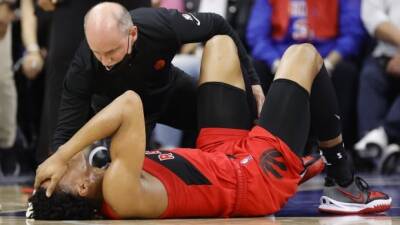 Joel Embiid - Scottie Barnes - Gary Trent-Junior - Raptors' Barnes ruled out of Game 2 against 76ers, wore walking boot Monday morning - cbc.ca