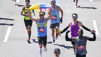 Ukrainian runners show national pride at Boston Marathon