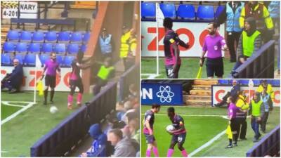 Tranmere ball boy's furious reaction to being pushed by Exeter's Cheick Diabate