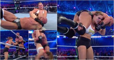 Ronda Rousey - Charlotte Flair - Kurt Angle - Stephanie Macmahon - Ronda Rousey absolutely bodied Triple H during WWE debut match - givemesport.com