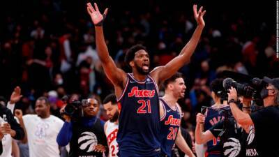 Joel Embiid hits last second game-winning three in OT to give Philadelphia 76ers series lead over Toronto Raptors