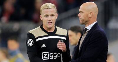 Donny van de Beek reacts to former boss Erik ten Hag's appointment at Manchester United