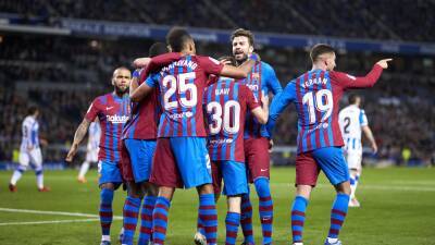 Real Sociedad 0-1 FC Barcelona: Aubameyang strikes as Xavi's side return to second in league table