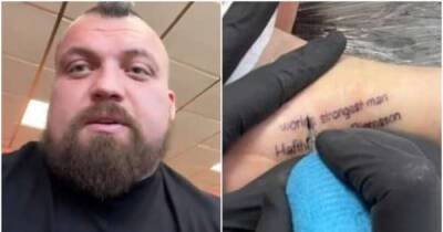 Eddie Hall - Eddie Hall gets Hafthor Bjornsson's name tattooed on his foot in attempt to secure rematch - msn.com - Britain - Dubai