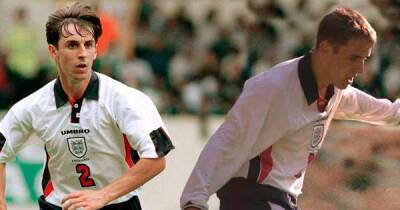 Gary and Phil Neville's piece of international football history as Luis Figo left beaten