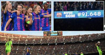 Barcelona beat Wolfsburg as women's football attendance record broken