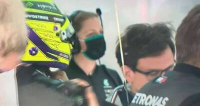 Lewis Hamilton and Toto Wolff spotted in heated exchange after F1 qualifying nightmare