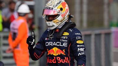 Max Verstappen - Lewis Hamilton - Charles Leclerc - Max Verstappen snatches sprint race and pole at Auto Emilia Romagna - thenationalnews.com