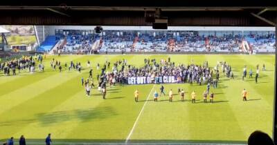 Oldham match abandoned after on-pitch protest with club on brink of EFL exit