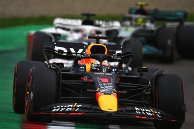 Max Verstappen - George Russell - Valtteri Bottas - Sergio Perez - Fernando Alonso - Charles Leclerc - Daniel Ricciardo - Carlos Sainz - Kevin Magnussen - Max Verstappen reignites title challenge as he wins Imola GP with Charles Leclerc in 5th - givemesport.com