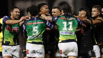 Panthers fans mock Canberra Raiders with 'viking clap' as Penrith move to 7-0 for NRL season