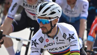 World champion Alaphilippe stable after serious crash