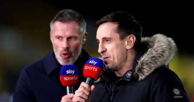 Gary Neville mocks Jamie Carragher whilst watching him on Monday Night Football