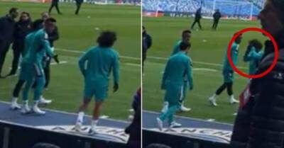 Luis Suarez - Man City vs Real Madrid: Marcelo reacts after walking over City crest - givemesport.com - Manchester -  Man