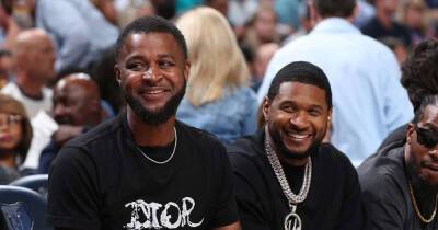 Usher sits with lookalike Tee Morant at NBA playoff game in Memphis