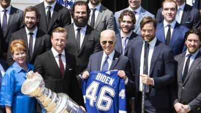 Gary Bettman - Joe Biden - Stanley Cup - Lightning player laughs as Biden mistakenly calls NHL commissioner Gary 'Batman' during White House visit - foxnews.com - area District Of Columbia - county Bay