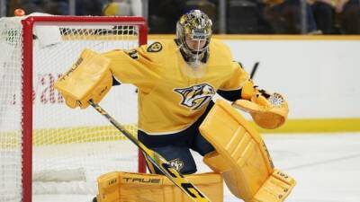 Preds G Saros to miss final two games of season with lower-body injury