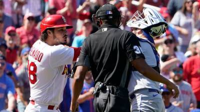 St. Louis Cardinals' Nolan Arenado buzzed by frustrated New York Mets, sparking benches-clearing incident
