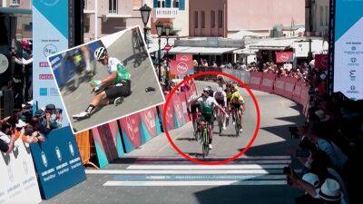 'Very painful!' - Embarrassing gaffe as Eduard Prades wrongly celebrates AND then crashes at Tour of Hellas