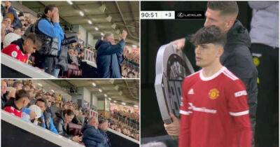 Beautiful footage of Alejandro Garnacho's family reacting to his Man Utd debut