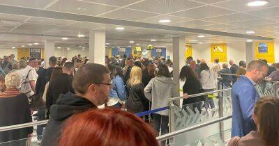 Contrasting view from Manchester Airport this morning as some passengers face three-hour queues... while others are 'super impressed'