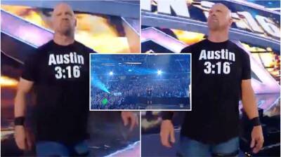 Kevin Owens - Alex Maccarthy - Steve Austin - Stone Cold Steve Austin got massive pop at WrestleMania 38 - givemesport.com
