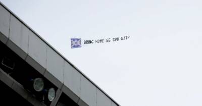 Aaron Ramsey - Gio Van-Bronckhorst - Watch as Rangers fans fly 'bring home 56' banner over Ibrox ahead of derby clash - dailyrecord.co.uk