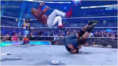 Stone Cold: The Rock would be proud of how Byron Saxton sold the Stunner at WrestleMania