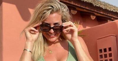 Gemma Atkinson sends fiance Gorka Marquez wild as she poses in a bikini on holiday