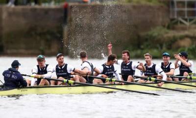 Oxford triumph in men’s Boat Race as Cambridge set record in women’s event