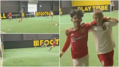 Cristiano Ronaldo & Nemanja Matic's sons recreate Man Utd's goal v Chelsea