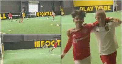 Cristiano Ronaldo & Nemanja Matic's sons recreate goal v Chelsea and it's so heartwarming