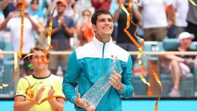 Rafael Nadal predicts that Carlos Alcaraz will win 'many more titles' following the 18-year-old's Miami Open triumph