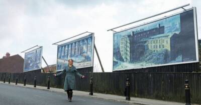Three billboards inside Stockport Greater Manchester