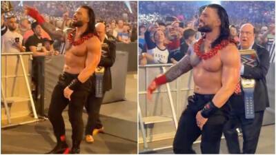 Brock Lesnar - Roman Reigns - Roman Reigns WrestleMania 38 injury: Fan footage emerges after Brock Lesnar match - givemesport.com