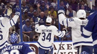 Jack Campbell - Andrei Vasilevskiy - Steven Stamkos - Matthews' three goals ties team record as Leafs beat Lightning - tsn.ca - county Atlantic - county Bay