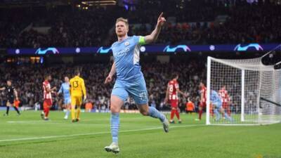 Kevin De-Bruyne - Wanda Metropolitano - Simon Evans - Diego Simeone - Phil Foden - De Bruyne gives City single goal lead for Atletico trip - channelnewsasia.com - Manchester - Spain - Madrid