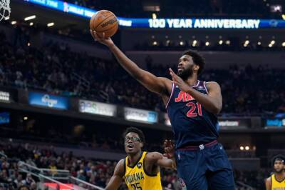 Robert Lewandowski - Devin Booker - Kevin Durant - Anthony Davis - Russell Westbrook - Tiger Woods - Augusta National - Joel Embiid - Tyrese Haliburton - Deandre Ayton - Bruce Brown - Embiid scores 45 as 76ers top Pacers; Lakers out of NBA postseason contention after Suns rout - arabnews.com - Usa -  Boston - New York - Los Angeles -  Los Angeles - state Indiana -  Indianapolis -  Houston -  Man - Liverpool
