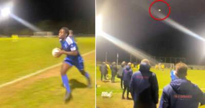 Non-League footballer has gone viral after fan records footage of his insane long throw-ins