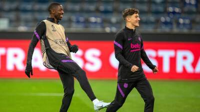 Pedri and Dembele take part in Barcelona training ahead of Frankfurt clash - in pictures