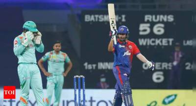 David Warner - Ravi Bishnoi - Rishabh Pant - IPL 2022: Prithvi Shaw sizzles with fine half-century but Lucknow Super Giants limit Delhi Capitals to 149/3 - timesofindia.indiatimes.com - India -  Delhi