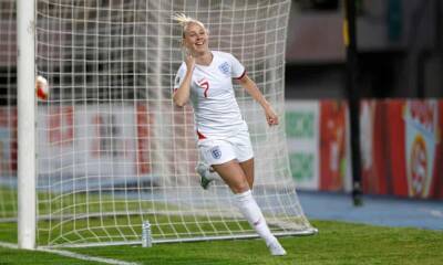 Jess Carter - Leah Williamson - Ella Toone - Ellen White - Alex Greenwood - Beth Mead hits four goals in England’s 10-0 hammering of North Macedonia - theguardian.com - Manchester - Georgia - Macedonia