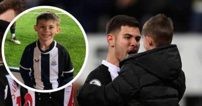 Young fan relives celebration with Bruno as NUFC win crucial game